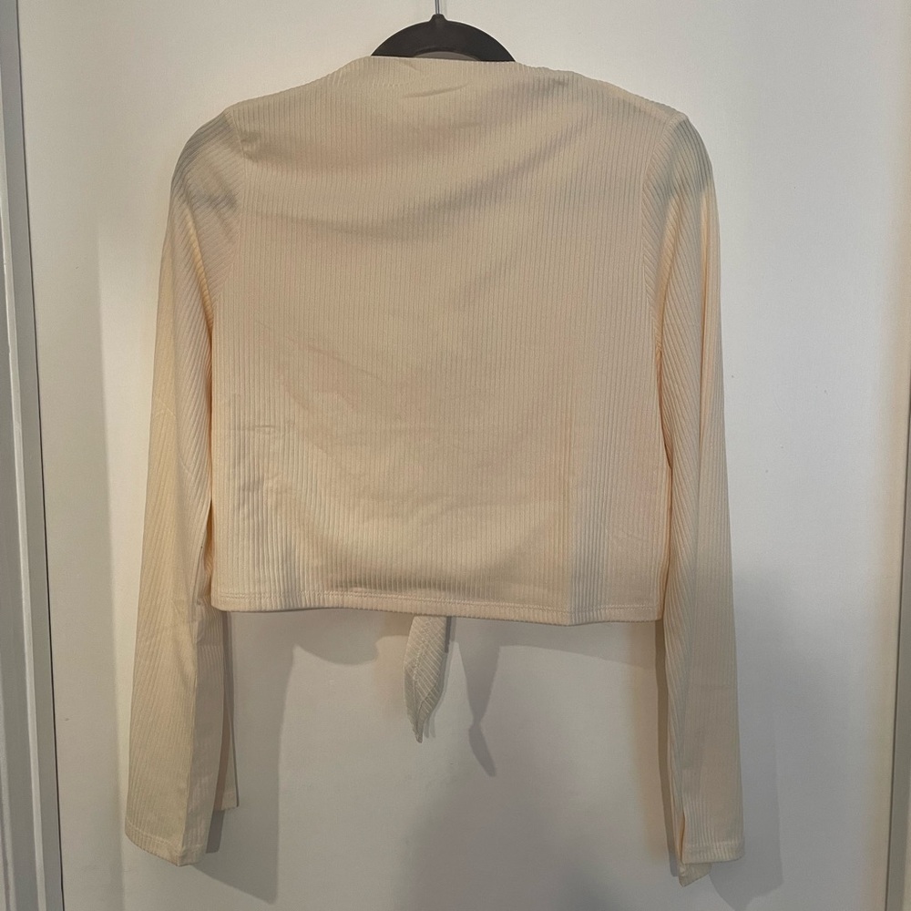 NWT Band Of The Free AVRIL CREAM MOCK NECK CROP TOP Long flowing Bell Sleeves - Picture 6 of 6